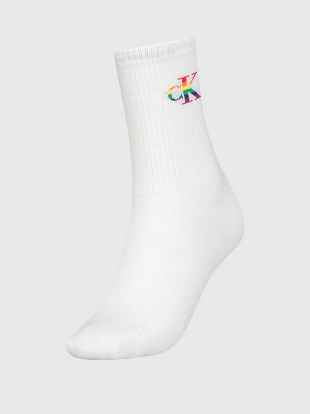 Calvin Klein USA Crew - Pride Womens Socks White 3891420-OL